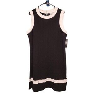 New York & Company Black & White Sleeveless Cotton Dress Size XL NWT
